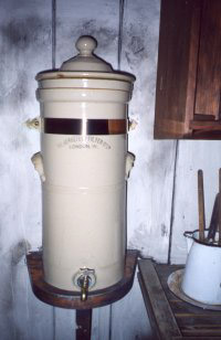 British Berkefeld water filter in the galley of Discovery